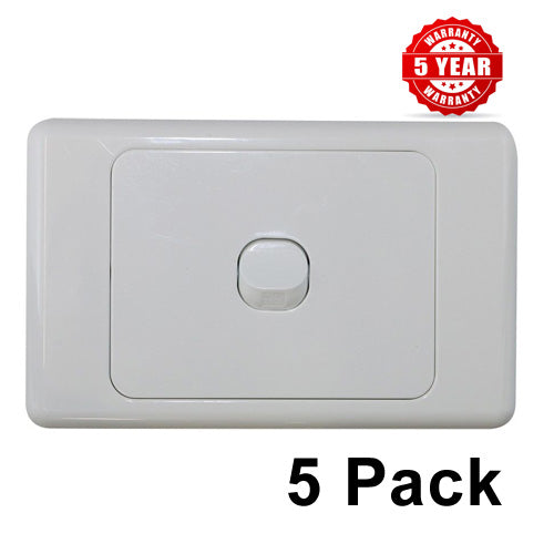 5 x 1 Gang Single Wall Switch - 2 Way Switching-SAA