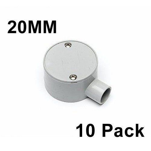 10 x 20mm Shallow Junction Box 1 Way