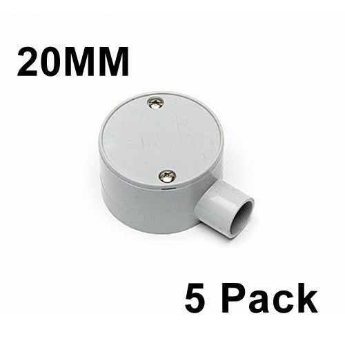 5 x 20mm Shallow Junction Box 1 Way