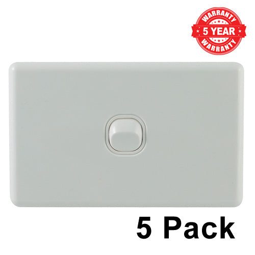 1 Gang Classic Single Light Switch - 5 Pack