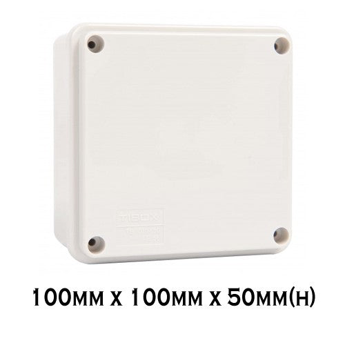 Adaptable Weatherproof Electrical Junction Box 100mm x 100mm x 50mm(h) IP66/IP55