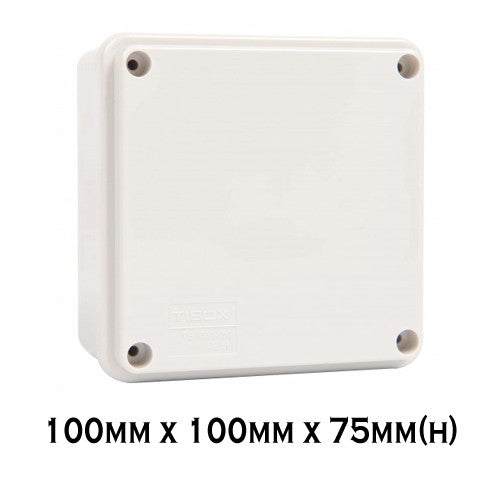 Adaptable Weatherproof Electrical Junction Box 100mm x 100mm x 75mm(h) IP66/IP55