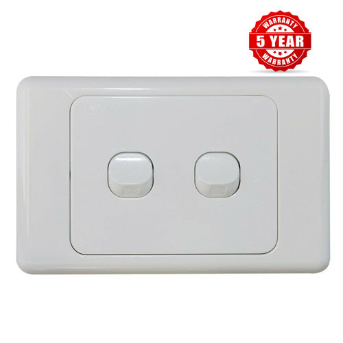 2 Gang Single Wall Switch - 2 Way Switching-SAA