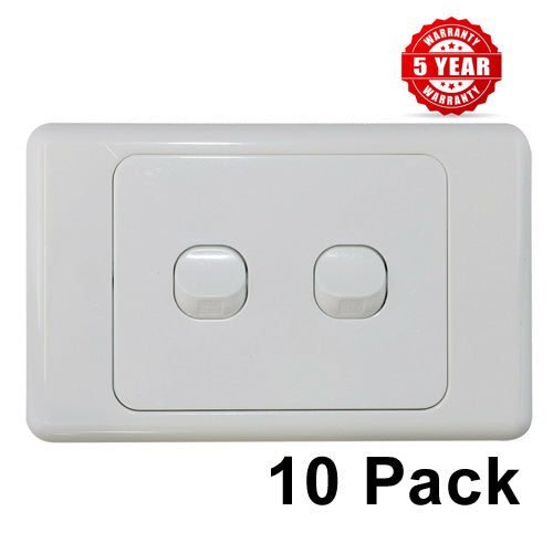 10 x 2 Gang Single Wall Switch - 2 Way Switching-SAA