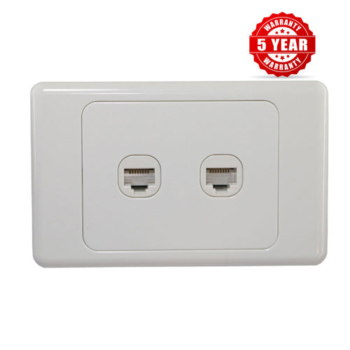 2 Gang Wall Plate,Punch Down CAT6  LAN RJ45 8P8C