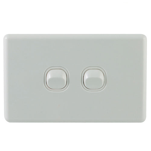 2 Gang Classic Single Light Switch - 5 Pack