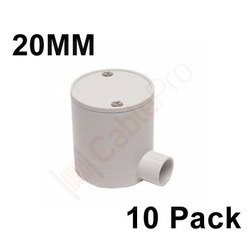 10 x 20mm Deep Junction Box 1 Way