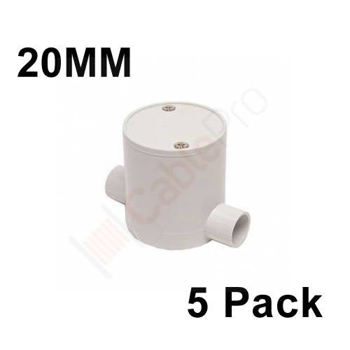 5 x 20mm Deep Junction Box 2 Way