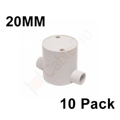 10 x 20mm Deep Junction Box 2 Way