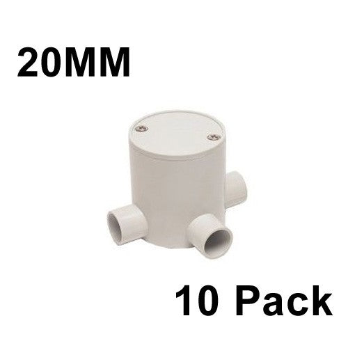 10 x 20mm Deep Junction Box 3 Way