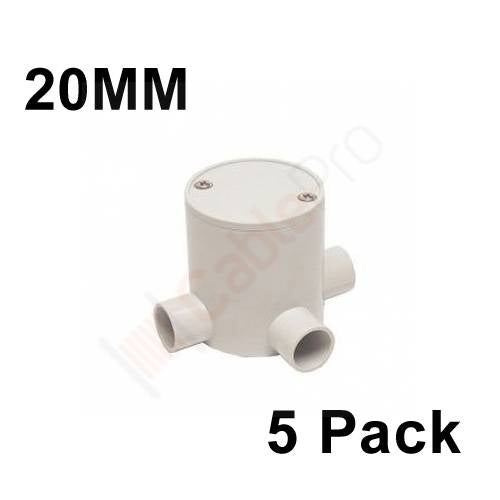 5 x 20mm Deep Junction Box 3 Way