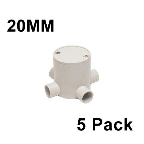 5 x 20mm Deep Junction Box 4 Way