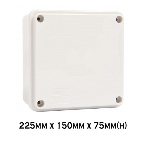 Adaptable Weatherproof Electrical Junction Box 225mm x 150mm x 75mm(h) IP66/IP55