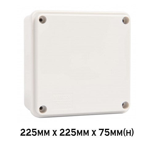 Adaptable Weatherproof Electrical Junction Box 225mm x 225mm x 75mm(h) IP66/IP55