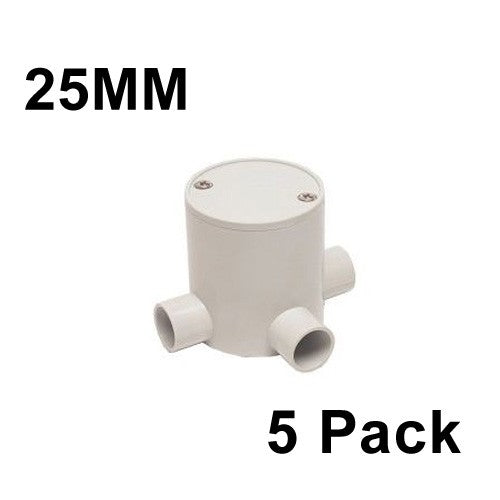 5 x 25mm Deep Junction Box 3 Way