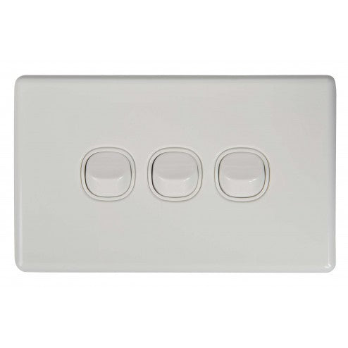 3 Gang Slimline Switch 16 Amp White