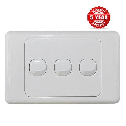 3 Gang Single Wall Switch - 2 Way Switching-SAA