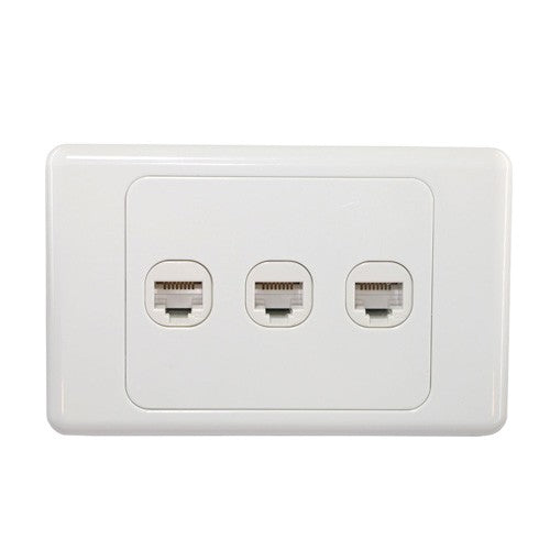 3 Gang Wall Plate,Punch Down CAT6  LAN RJ45 8P8C