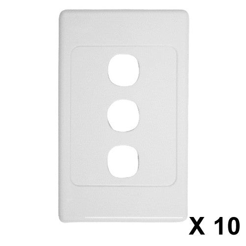 10 x 3 Gang Wall Plate Clipsal Style