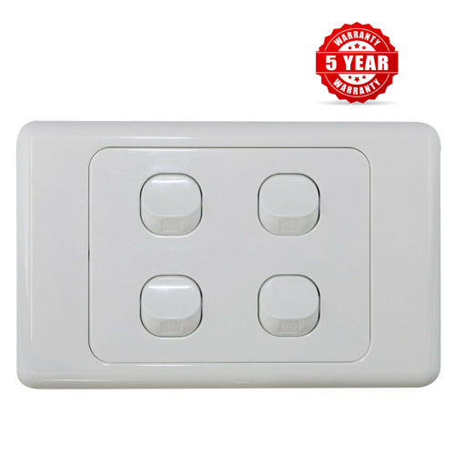 4 Gang Single Wall Switch - 2 Way Switching-SAA