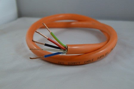 1.5mm 4 Core + Earth Orange Circular Electrical Cable 100mtr Roll