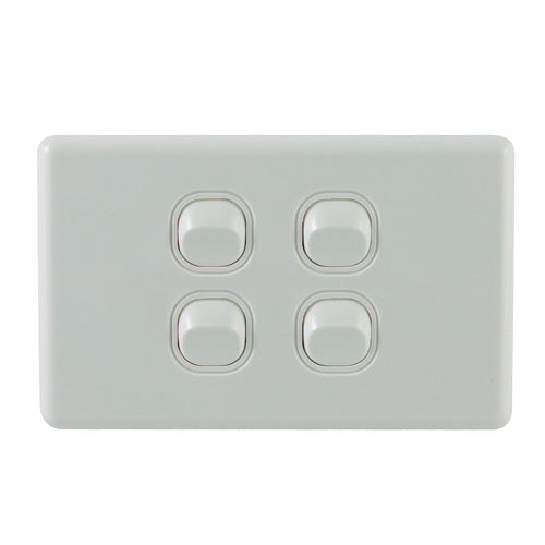 4 Gang Classic Single Light Switch - 5 Pack