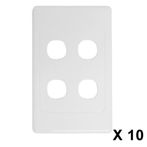 10 x 4 Gang Wall Plate Clipsal Style