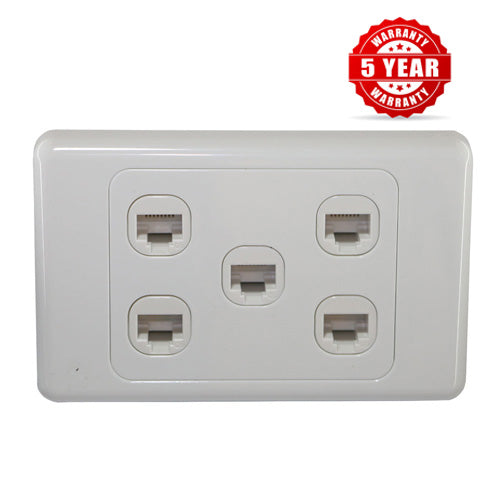 5 Gang Wall Plate,Punch Down CAT6  LAN RJ45 8P8C