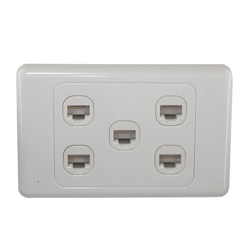 5 Gang Wall Plate,Punch Down CAT6  LAN RJ45 8P8C