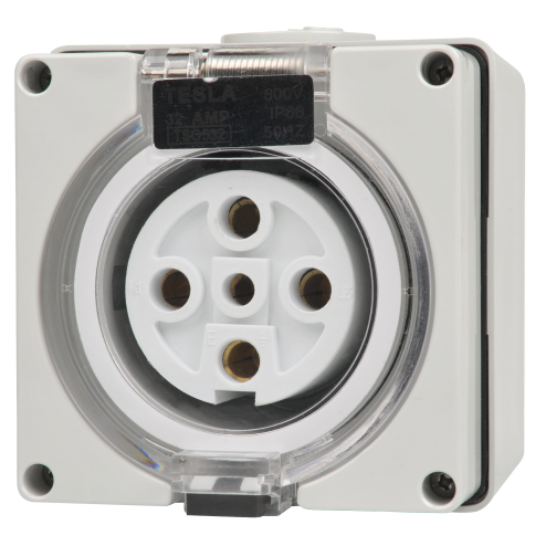 5 Pin 50 amp Round Female Socket Outlet IP66