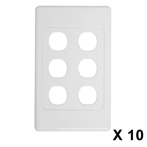 10 x 6 Gang Wall Plate Clipsal Style