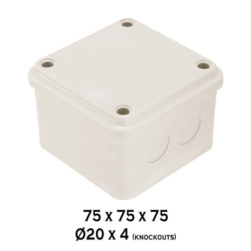 Weatherproof Electrical Junction Box 75mm x 75mm x 75mm(h) IP66/IP55