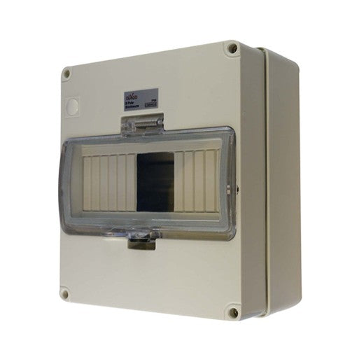 8 Pole WeatherProof Enclosure - IP66 - RCD Cover Circuit Breaker Solar AC/DC