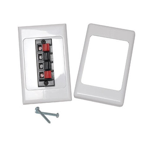 Speaker Wall Plate Wallplate Spring Clip Cable Terminals for 2 speaker