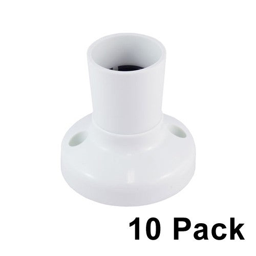 10 x Batten Holder For Lights Bayonet Fitting BC B22 White