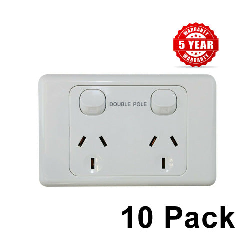 10 x Power Point Double Pole 10 Amp GPO Outlet Caravan RV Trailer Construction