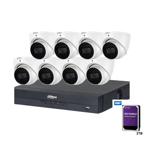 Dahua 8 Channel  AI NVR Kit 8 x 6MP DH-IPC-HDW3666EMP-S-AUS ,8CH WizSense 16MP NVR