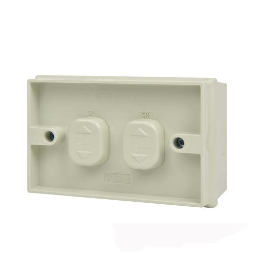 Weatherproof Double Switch Two Gang Weather Proof IP56 Rated NEW Electrical