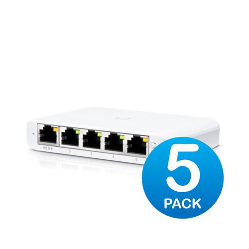 Ubiquiti USW Flex Mini 5 Pack 5 Port Managed UniFi Layer 2 Gigabite Switch