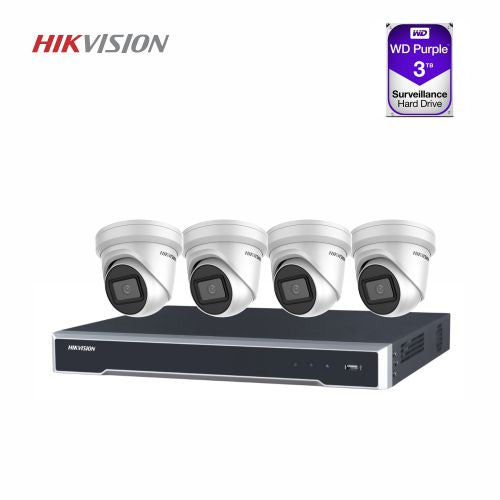 Hikvision 4 x 8MP + 4CH NVR + 3TB CCTV Kit