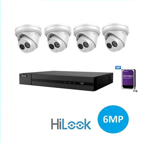 HILOOK by HIKVISION 4x 6mp  Acusense Security Camera 4CH NVR WD HDD 1TB KIT