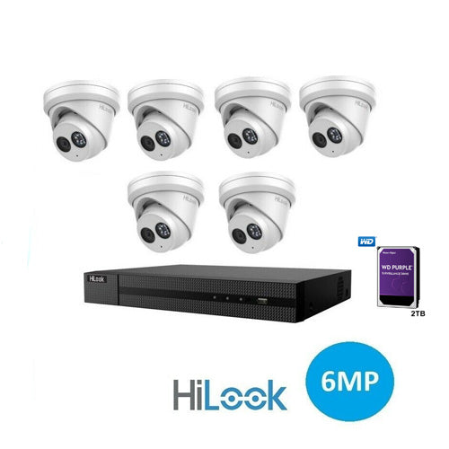 HILOOK by HIKVISION 6x 6mp Acusense Security Camera 8CH NVR WD HDD 2TB KIT