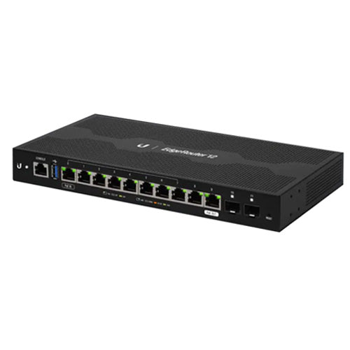 Ubiquiti EdgeRouter 6 Port (ER-12)10-Port Gigabit Router, 2 SFP Ports- 24v Passive PoE In and Out (Limited) - 1GHz Quad Core Processor - 1GB RAM