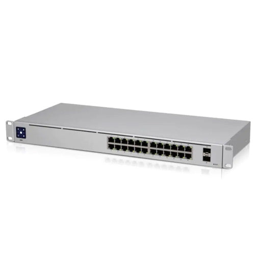 Ubiquiti UniFi 24 port Managed Gigabit Switch - 24x Gigabit Ethernet Ports, with 2xSFP - Touch Display - Fanless