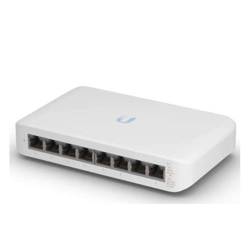 Ubiquiti UniFi Switch USW-Lite-8-POE, 4x PoE Output Ports, 52W PoE Supply, Fanless, Wall Mount Kit Included