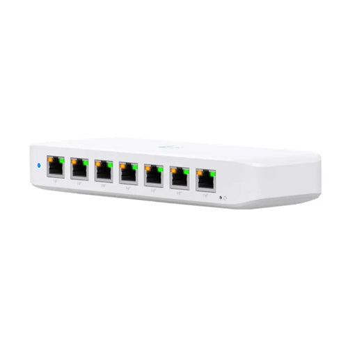 Ubiquiti Ultra 60W, Compact 8-port Layer 2 GbE PoE Switch, Versatile Mounting, 7 GbE PoE+ Output ports, 1 GbE Port, Includes PSU