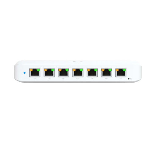 Ubiquiti Ultra 60W, Compact 8-port Layer 2 GbE PoE Switch, Versatile Mounting, 7 GbE PoE+ Output ports, 1 GbE Port, Includes PSU