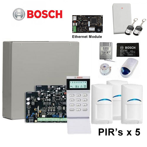 BOSCH Solution 3000 with 5 x PIR's ,1 x B810 Receiver Kit + Ethernet Module