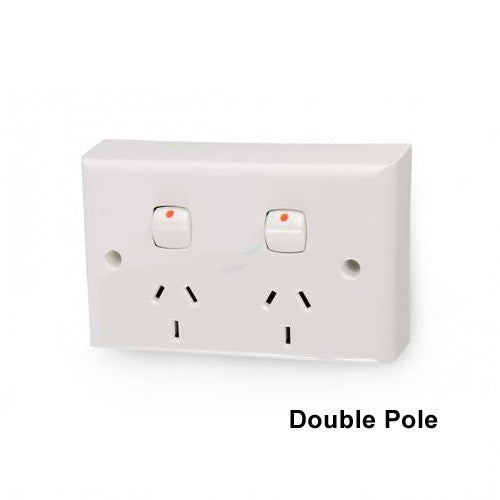 Power Point  DEEP Double Pole 10 Amp GPO Outlet Caravan RV Trailer Construction