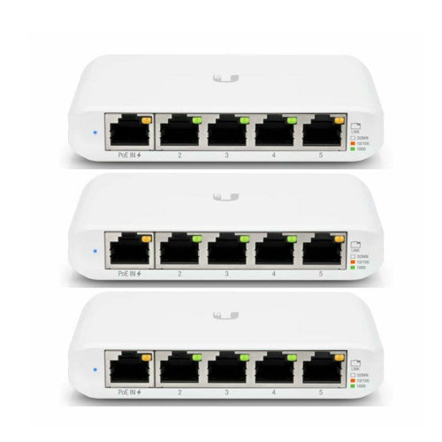 Ubiquiti USW Flex Mini 3 Pack 5 Port Managed UniFi Layer 2 Gigabite Switch